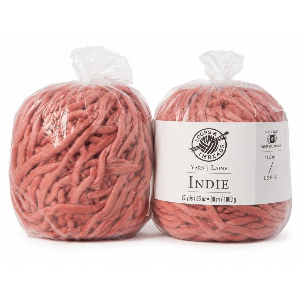 Loops & Threads Indie Super Bulky Yarn Dusty Pink Approx 1.75 Skeins